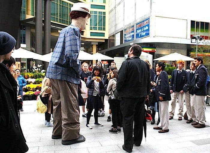Salesman – giant puppet