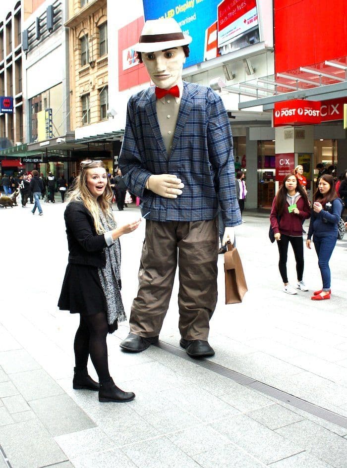 Salesman – giant puppet