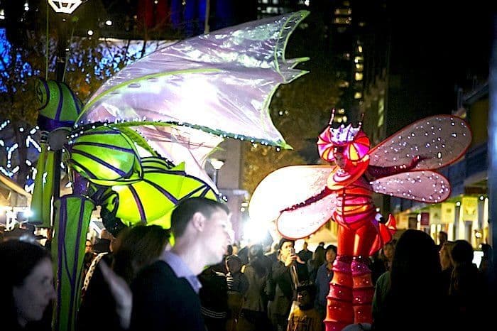 Solar Bugs – stilts & lights!