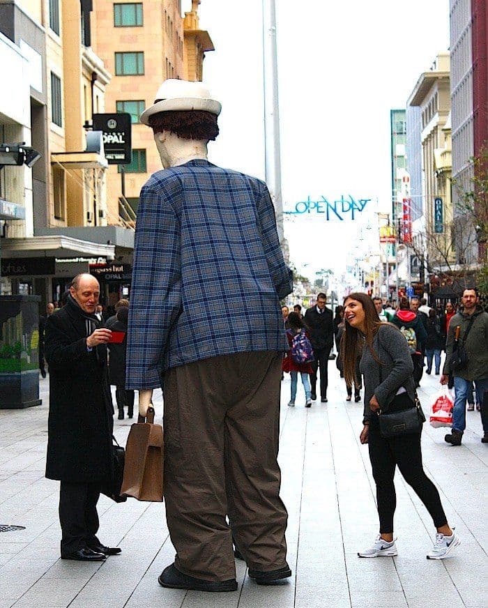 Salesman – giant puppet